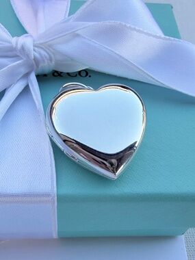Tiffany & Co Silver Heart Locket Pendant Charm